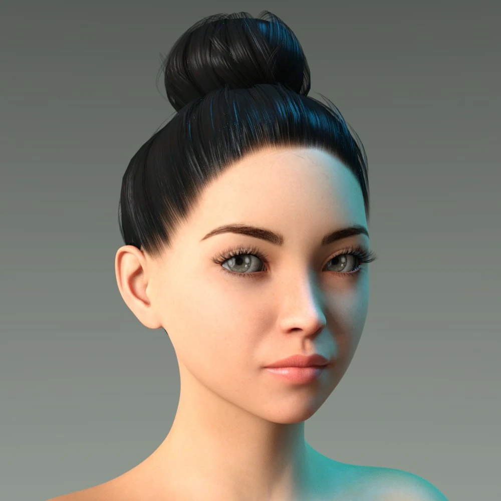 woman hairstyle 3D Model .c4d .max .obj .3ds .fbx .stl .blend 