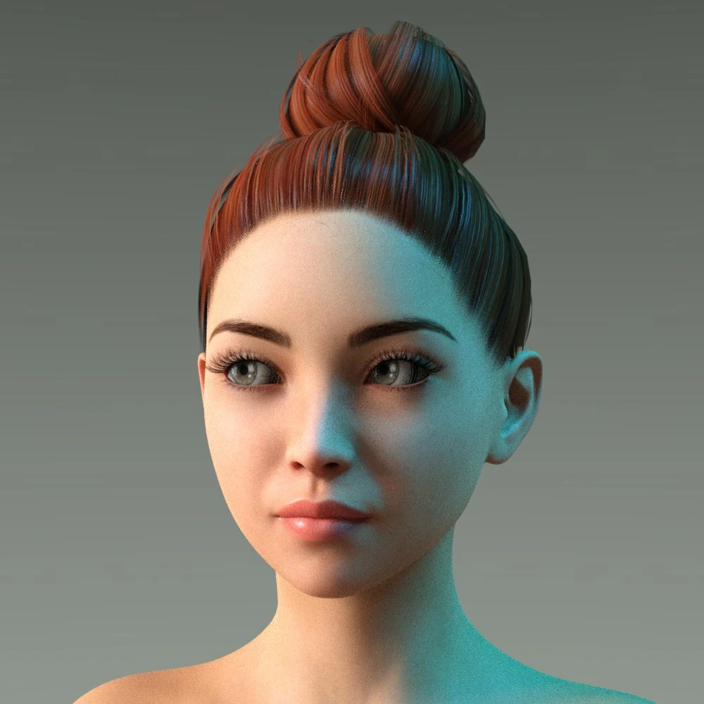 woman hairstyle 3D Model .c4d .max .obj .3ds .fbx .stl .blend 