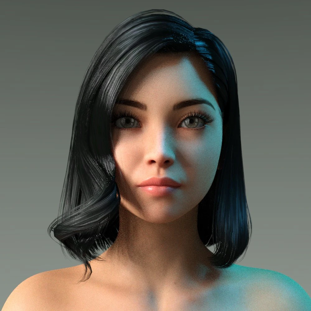 woman hairstyle 3D Model .c4d .max .obj .3ds .fbx .stl .blend 