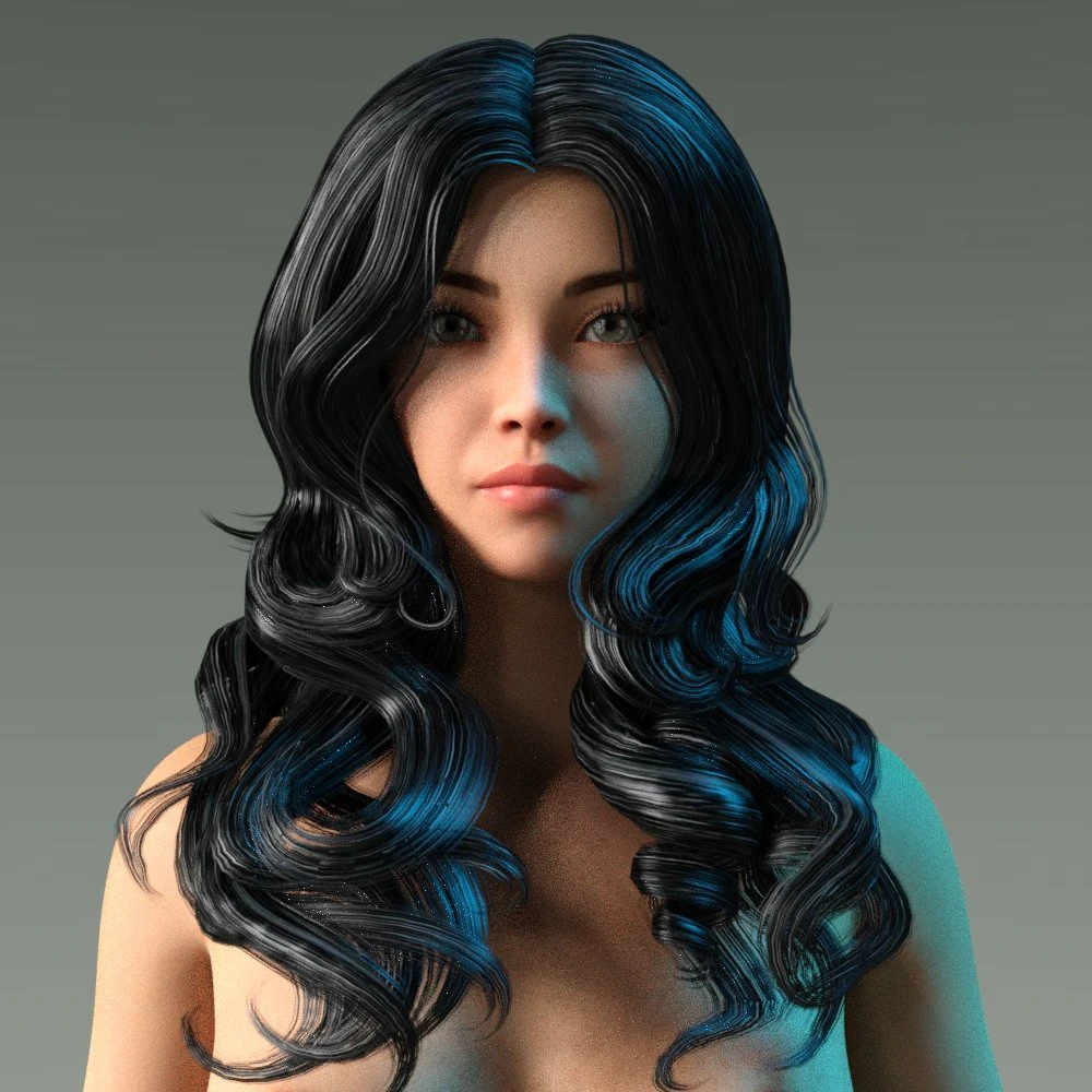 woman hairstyle 3D Model .c4d .max .obj .3ds .fbx .stl .blend 