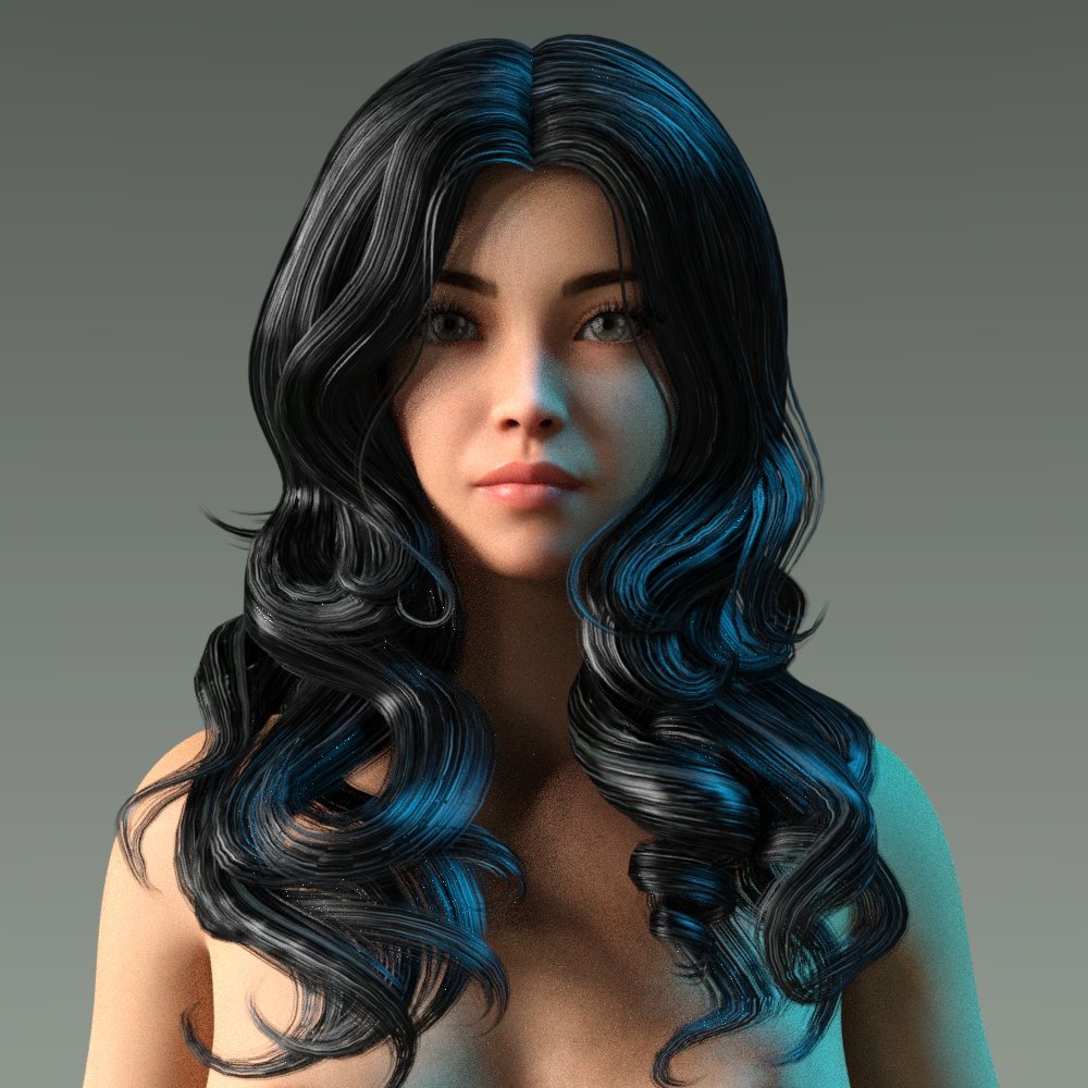 Hair 3d model. 3d hair.
