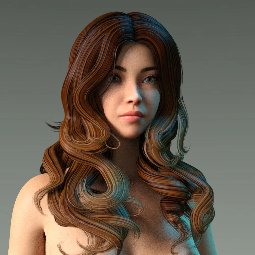 woman hairstyle 3D Model .c4d .max .obj .3ds .fbx .stl .blend 