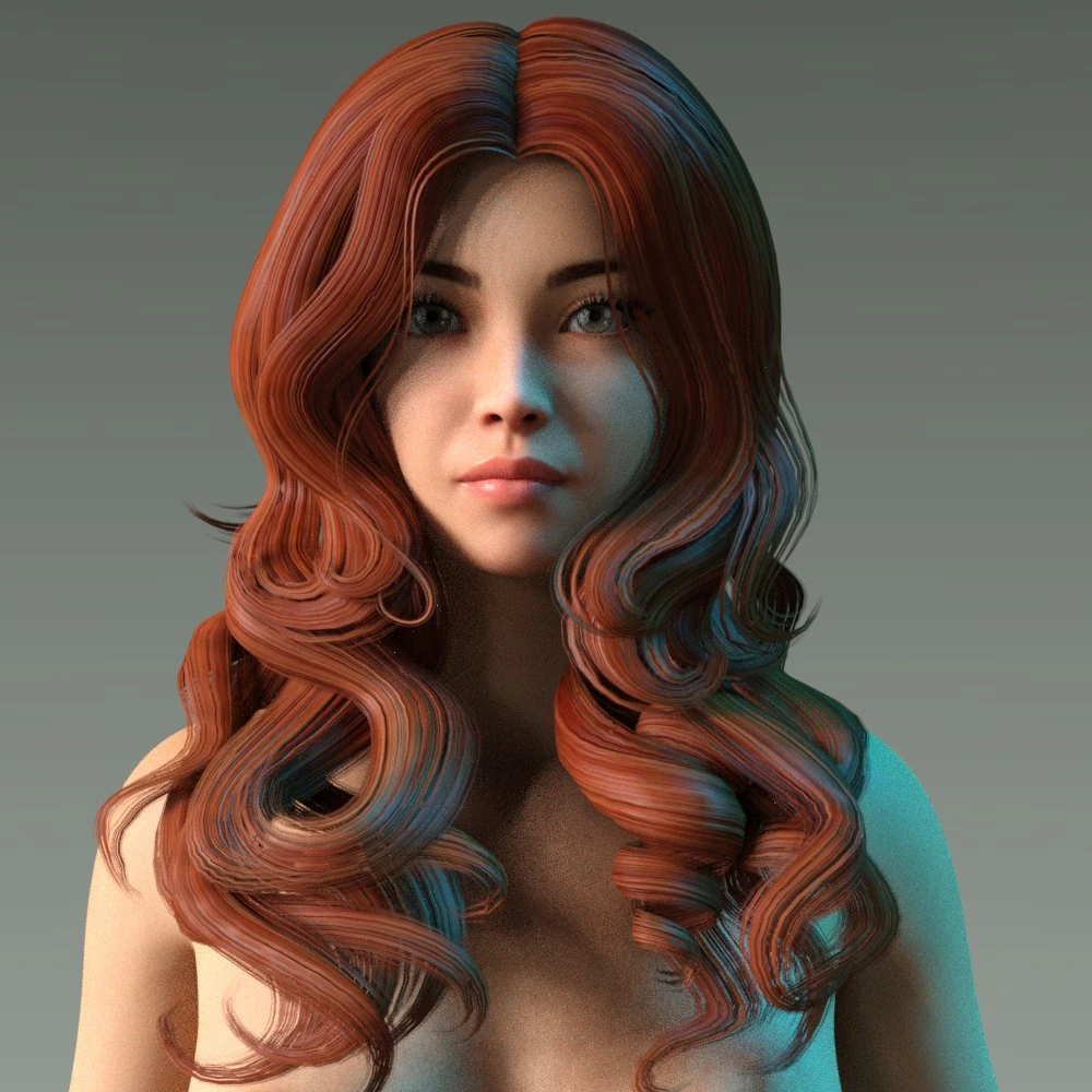 woman hairstyle 3D Model .c4d .max .obj .3ds .fbx .stl .blend 