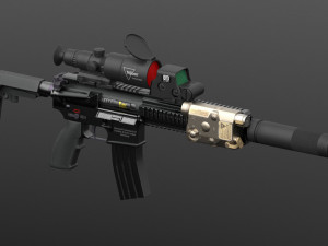 assault rifle hk416 3D Model