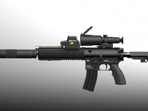 assault rifle hk416 3D Model