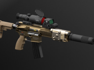 assault rifle hk416 3D Model