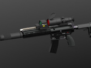 assault rifle hk416 3D Model