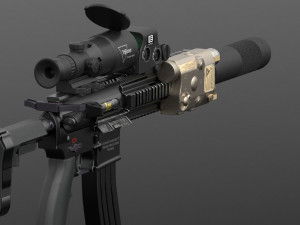 assault rifle hk416 3D Model