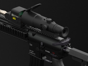 assault rifle hk416 3D Model