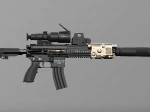 assault rifle hk416 3D Model
