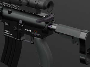 assault rifle hk416 3D Model