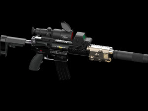 assault rifle hk416 3D Model