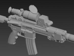 assault rifle hk416 3D Model