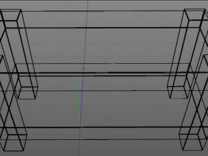 काली आधुनिक मेज 3D मॉडल