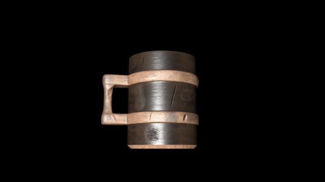 dirty old wooden mug 3D Model .c4d .max .obj .3ds .fbx .stl .blend 