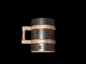 dirty old wooden mug 3D Model