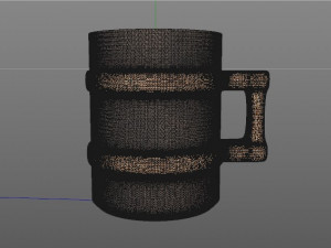 dirty old wooden mug 3D Model