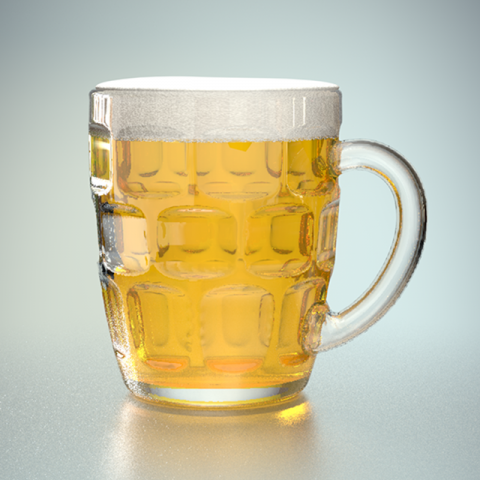 beer glass with reliefs and handle 3D Модель .c4d .max .obj .3ds .fbx .stl .blend 
