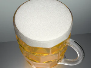 beer glass with reliefs and handle 3D Model