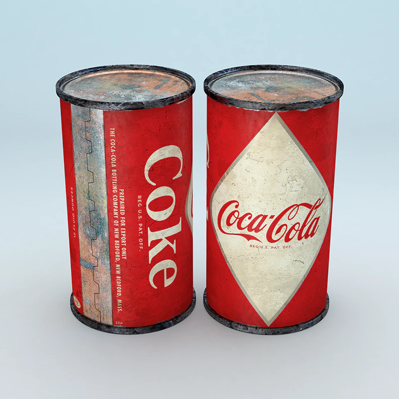 coca cola can vintage 3D Model .c4d .max .obj .3ds .fbx .stl .blend 