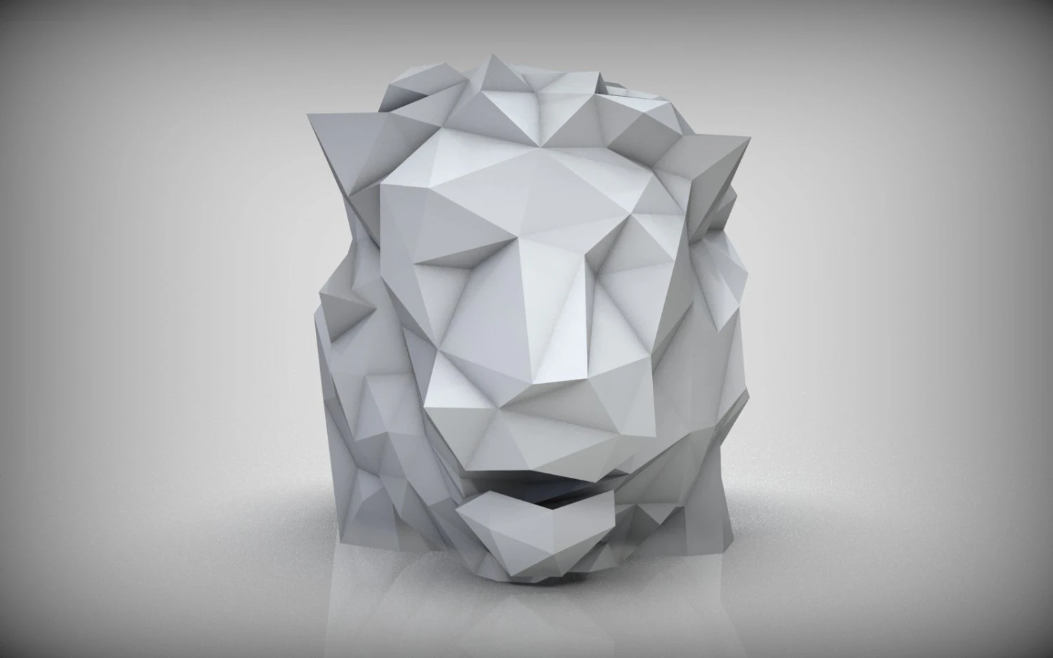 lion head low poly 3D Print Model .c4d .max .obj .3ds .fbx .stl .blend 