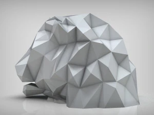 lion head low poly 3D Print Model