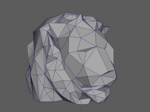 lion head low poly Model Cetak 3D