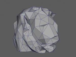 lion head low poly 3D Print Model