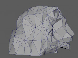 lion head low poly 3D Print Model