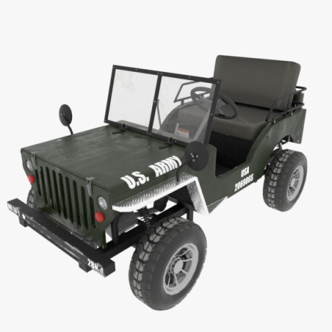 go kart willys jeep 3D Model .c4d .max .obj .3ds .fbx .stl .blend 