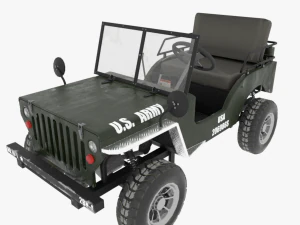 go kart willys jeep 3D Model