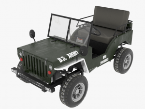 go kart willys jeep 3D Model