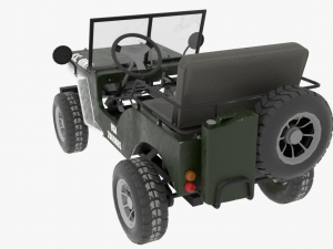 go kart willys jeep 3D Model