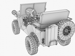go kart willys jeep 3D Model