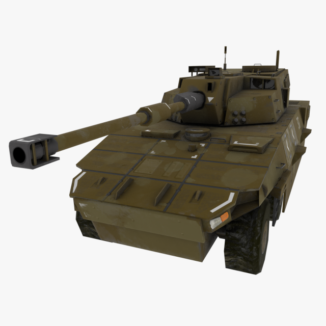 fictional lowpoly pbr tank 3D Model .c4d .max .obj .3ds .fbx .stl .blend 