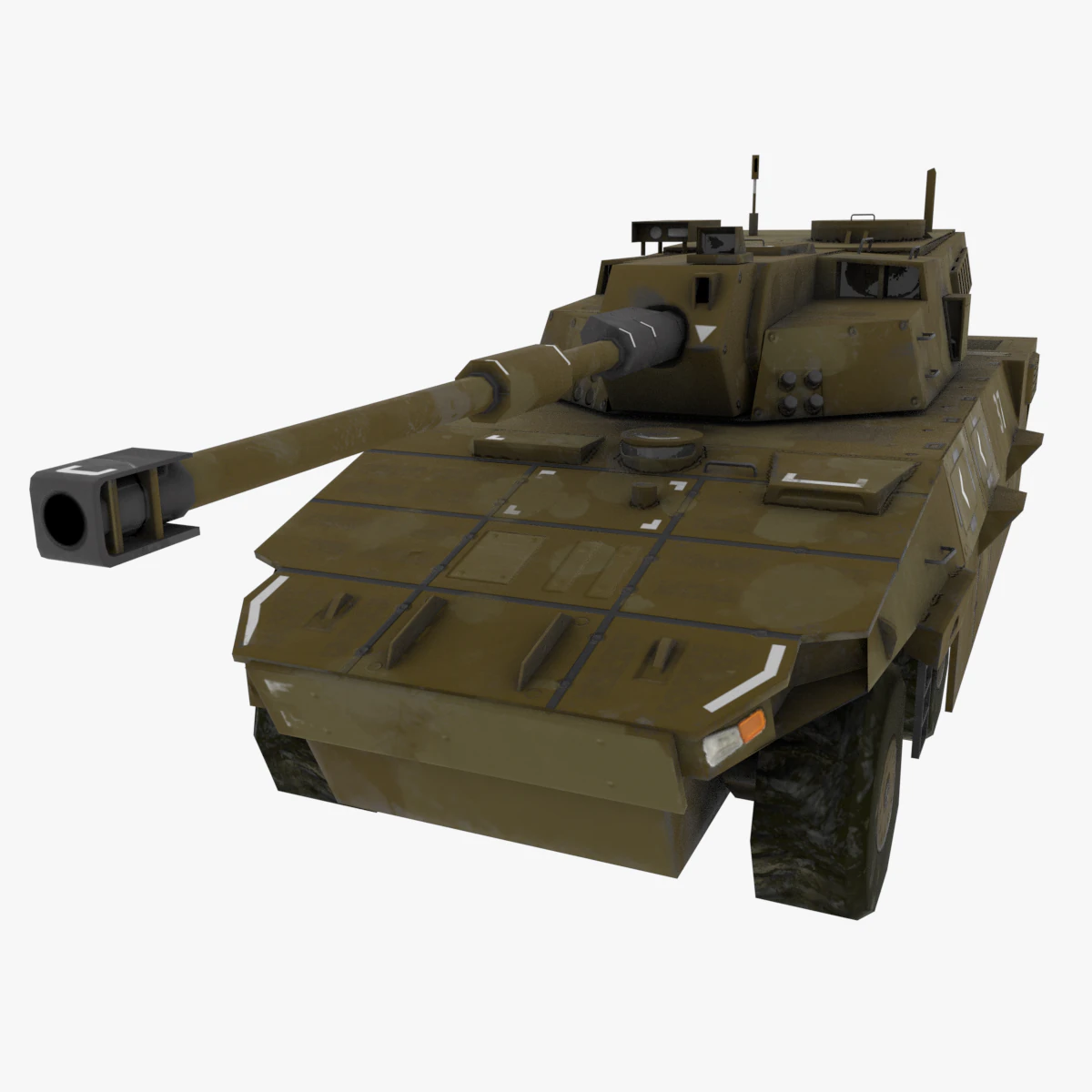 fictional lowpoly pbr tank 3D Model .c4d .max .obj .3ds .fbx .stl .blend 