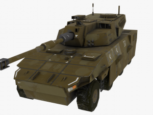 fictional lowpoly pbr tank 3D Model