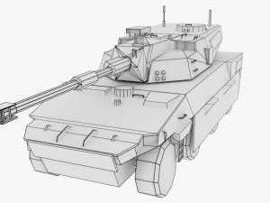fictional lowpoly pbr tank 3D Model