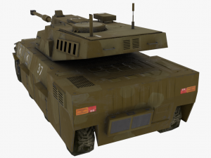 fictional lowpoly pbr tank 3D Model