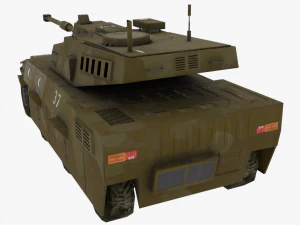 fictional lowpoly pbr tank 3D Model