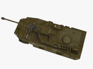 fictional lowpoly pbr tank 3D Model