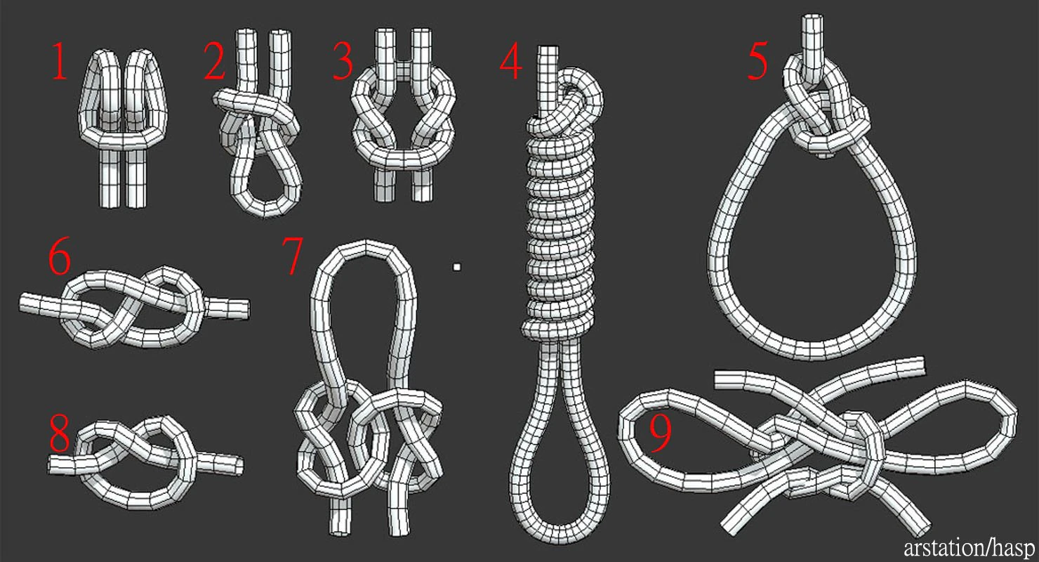 9 knots 3D Model .c4d .max .obj .3ds .fbx .stl .blend 