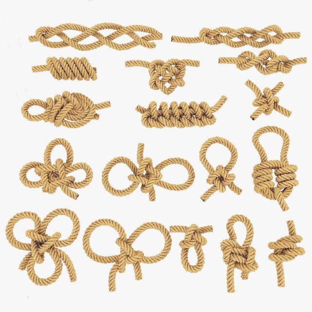 rope knot bundle 3D Модель .c4d .max .obj .3ds .fbx .stl .blend 