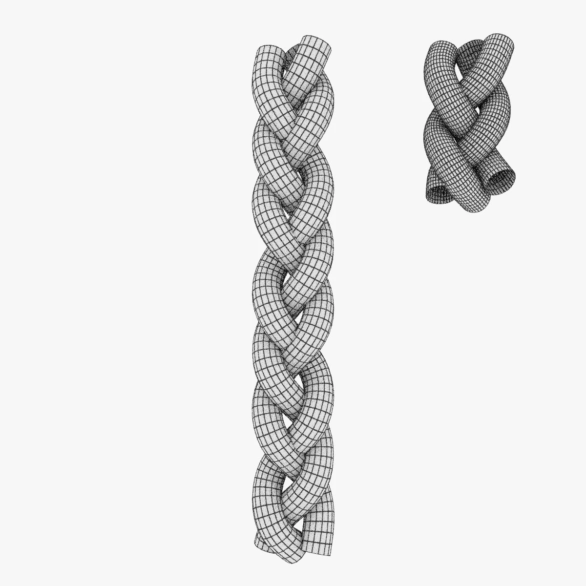 flat sinnet braid 3D Model .c4d .max .obj .3ds .fbx .stl .blend 
