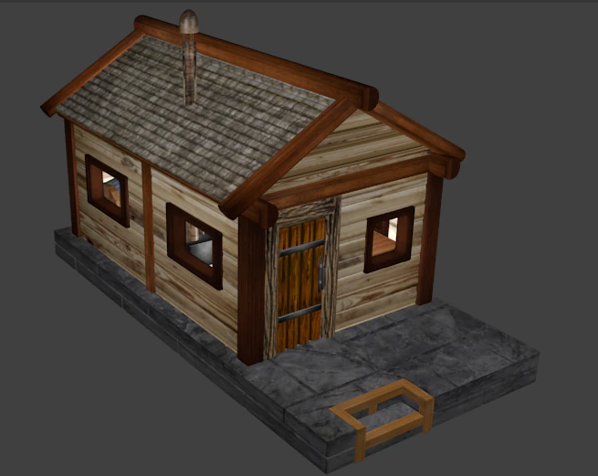 cottage low poly 3D Model .c4d .max .obj .3ds .fbx .stl .blend 