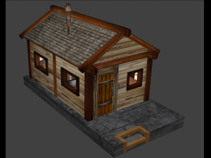 cottage low poly 3D 모델