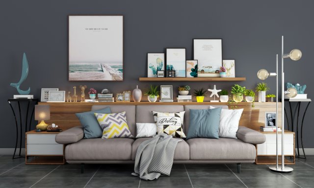 modern sofa set 6 3D Модель .c4d .max .obj .3ds .fbx .stl .blend 