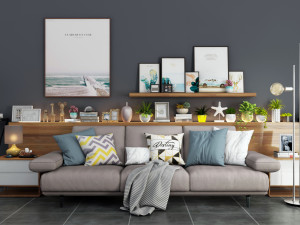 modern sofa set 6 3D 모델