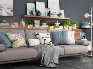 modern sofa set 6 3D Модель
