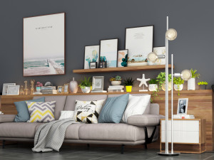 modern sofa set 6 3D Модель